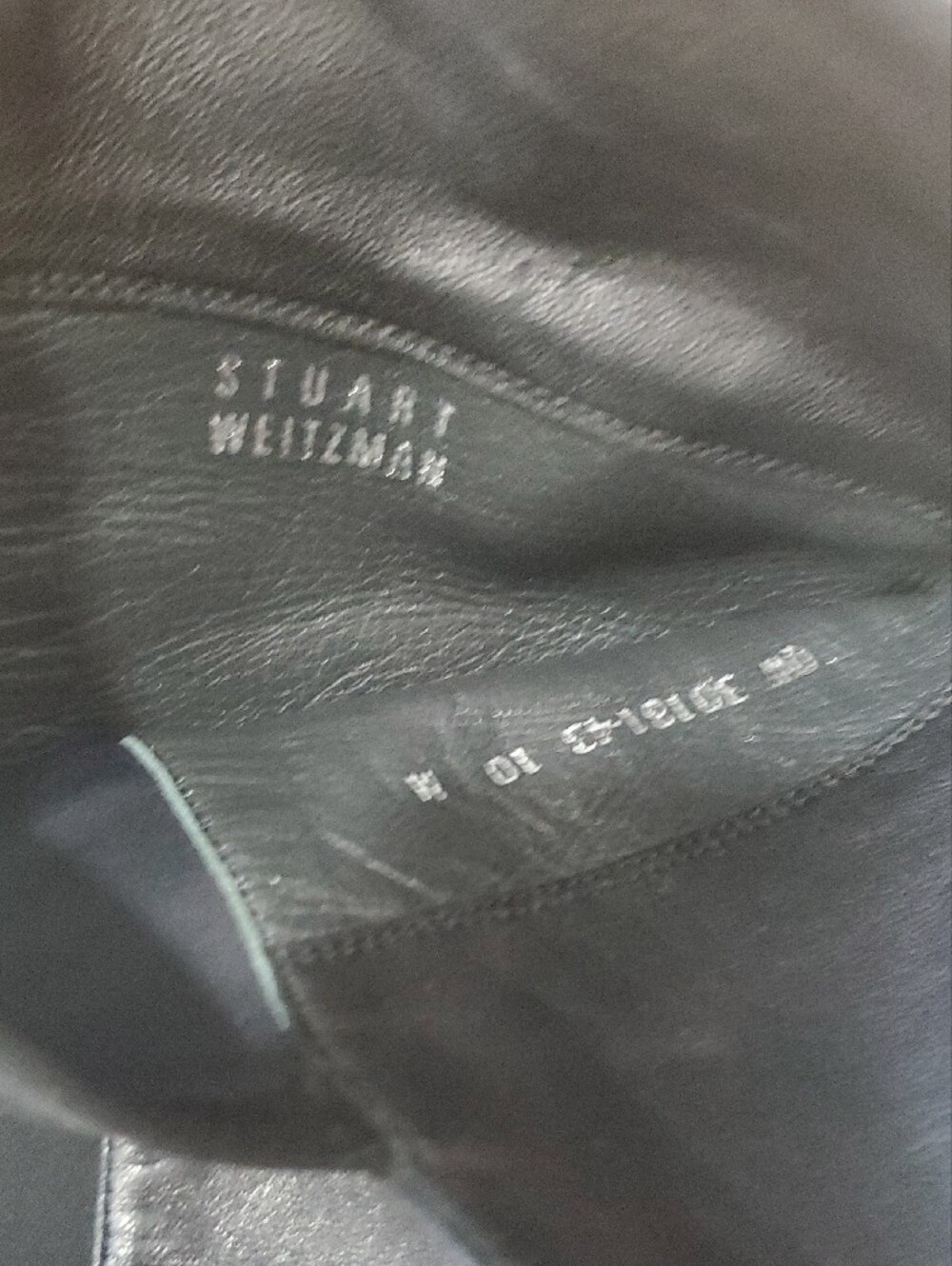 Stuart Weitzman Black Over-the-Knee Leather Stretch Riding Boots Size 10 - Picture 13 of 15